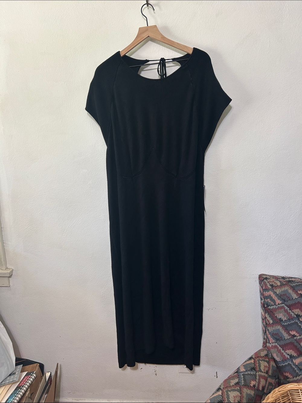 Women's Black Tie-Back Maxi Dress